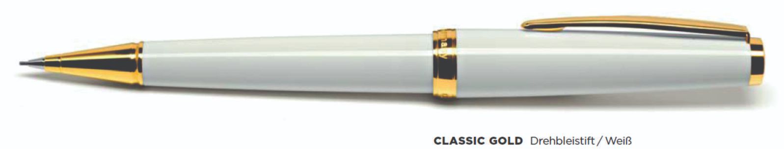 Cleo Pens CLASSIC GOLD Drehbleistift Wei Lead pencil